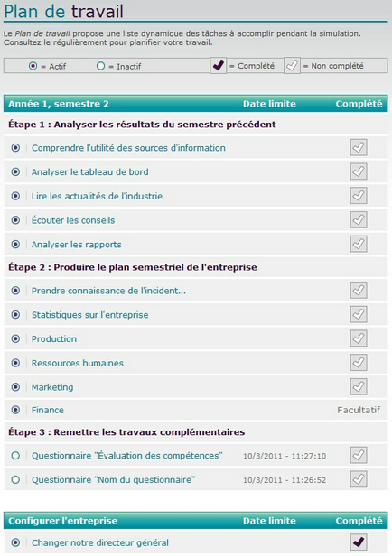 Plan de travail